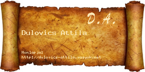 Dulovics Attila névjegykártya